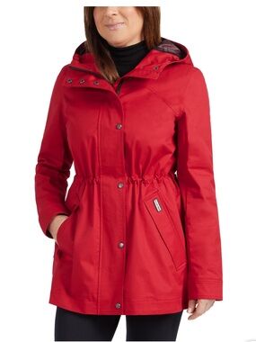 Hunter Red Hooded Rain Jacket